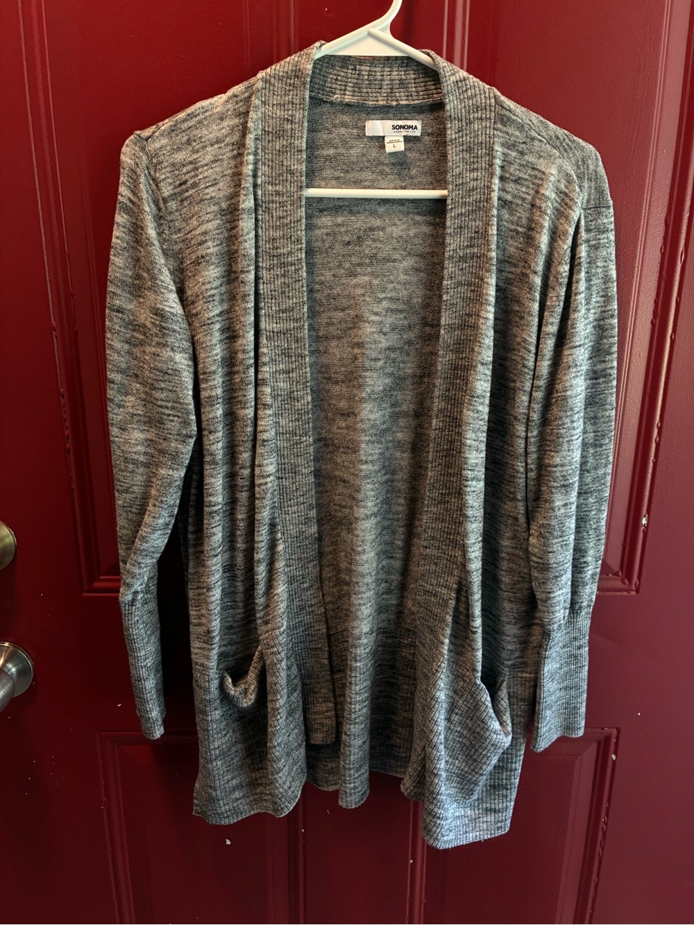 Sonoma Heather Gray Open-Front Cardigan